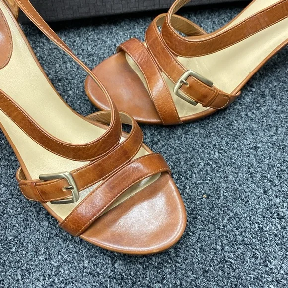 Cole Haan carma air hi heels sandal strappy Woodbury brown tan 7.5 - Picture 2 of 15